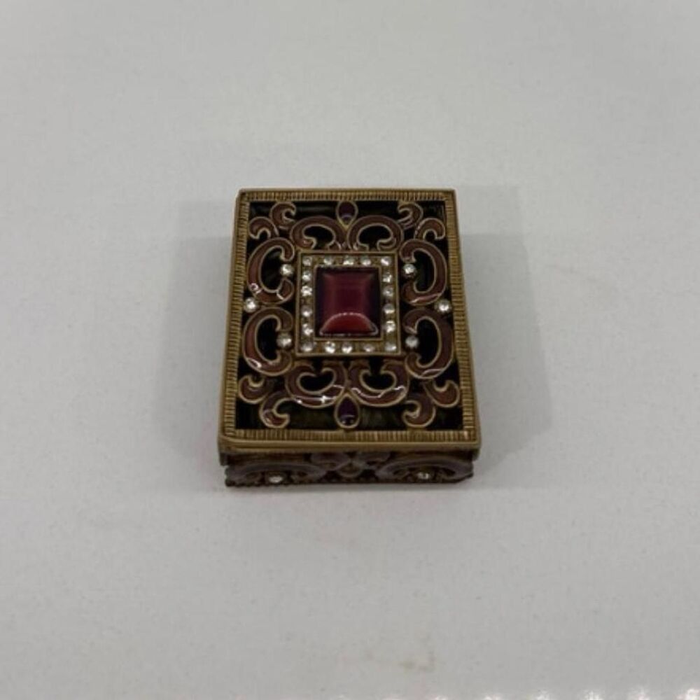 Vintage Enameled Rectangular Trinket Box